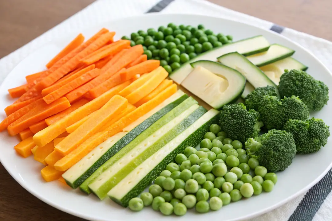 Ejemplo de cómo cortar verduras para BLW